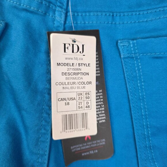 French Dressing Jeans Bermuda Shorts 18 Malibu Blue Stretch Casual Summer - Picture 4 of 8